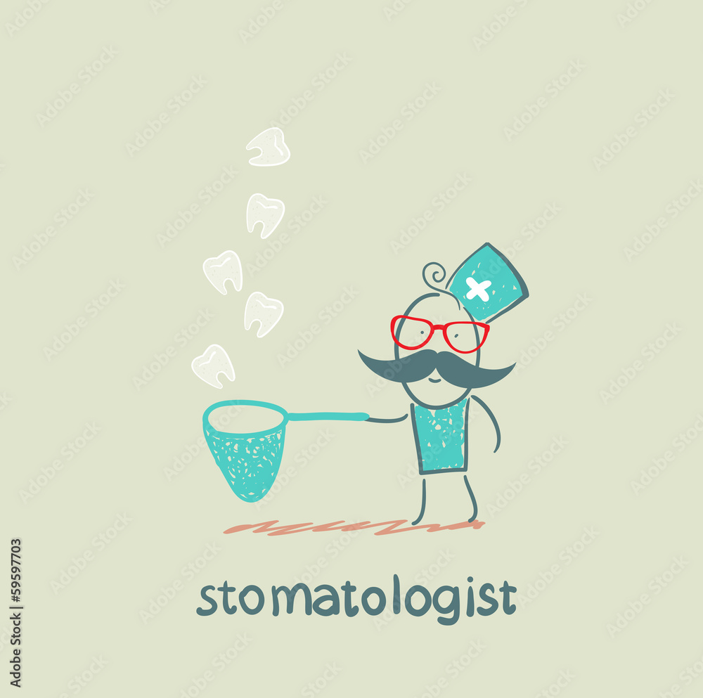 stomatologist teeth catches a butterfly net stomatologist teeth catches a butterfly net