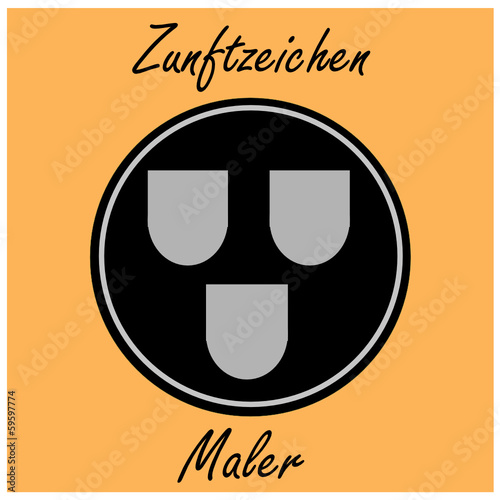 Zunftzeichen auf Hintergrund der Maler