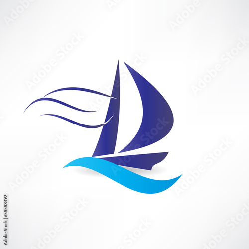 sailboat at sea icon