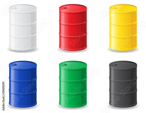 colour metallic barrels vector illustration
