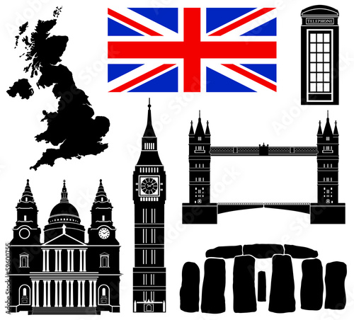 United Kingdom 7 piece vectors