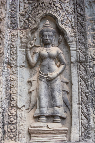 Apsaras on the wall of Angkor Wat