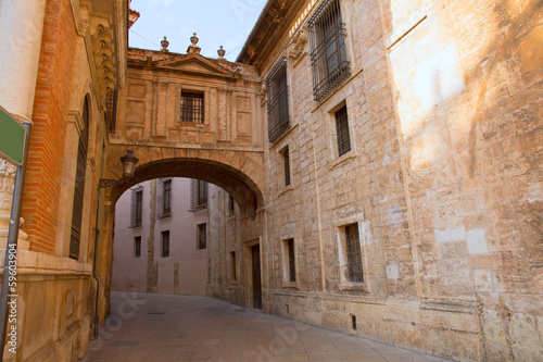 Fototapeta Naklejka Na Ścianę i Meble -  Valencia Cathedral Arch Barchilla street at Spain