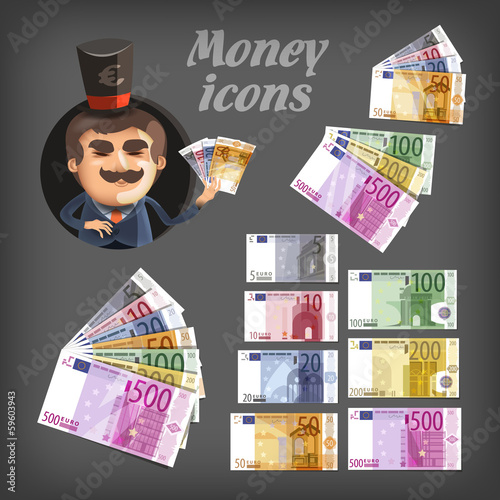 Money icons. Vector format