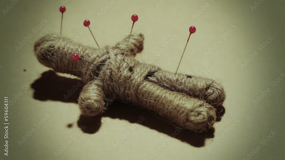 Voodoo doll dark mystical practice stock footage