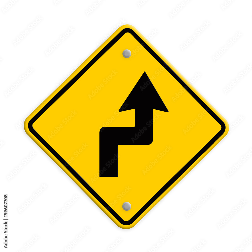 Curves Ahead traffic sign ,Part of a series. Curves Ahead traffic sign ,Part of a series.