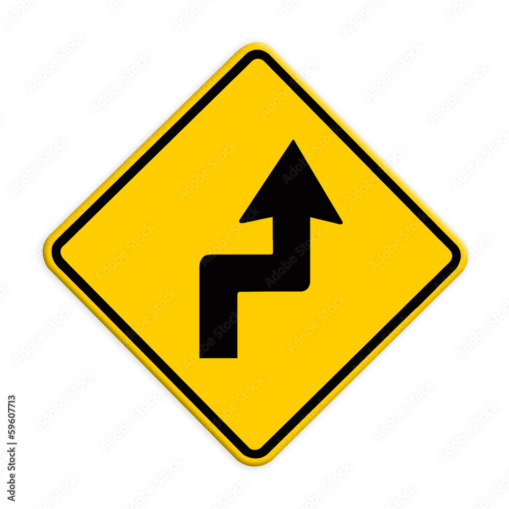 Curves Ahead traffic sign ,Part of a series. Curves Ahead traffic sign ,Part of a series.