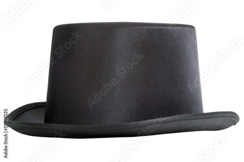 Black top hat isolated on white background