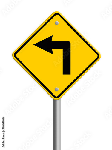 Free Download Turn left road sign. Part of a series. - GFXLoad