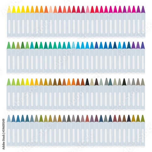 Set of Wax Crayons on White Background