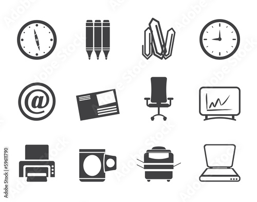 Silhouette Business and Office tools icons