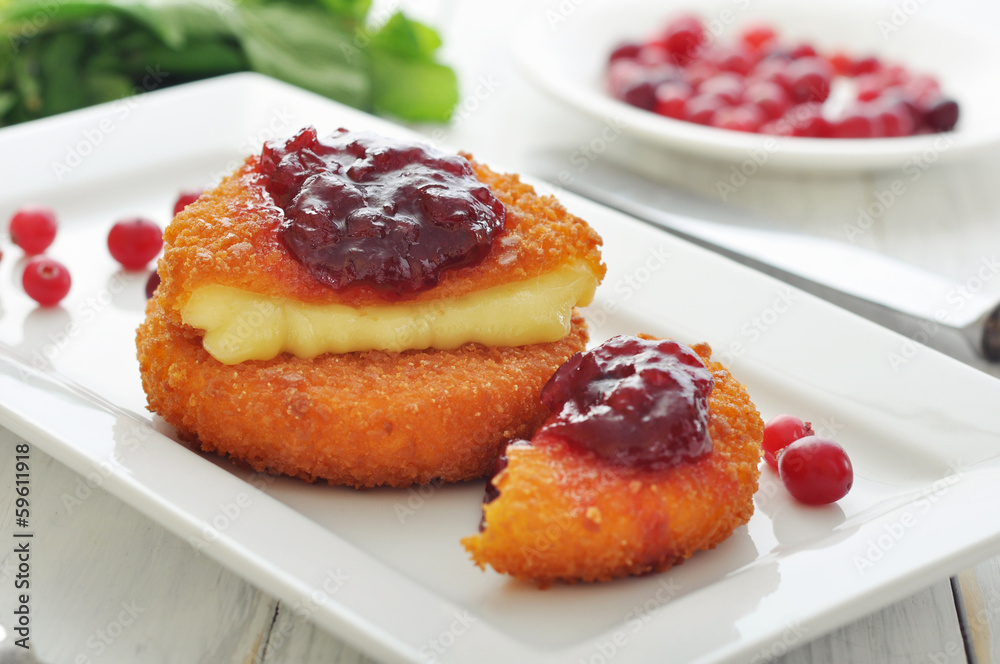 Breaded and baked camembert Breaded and baked camembert