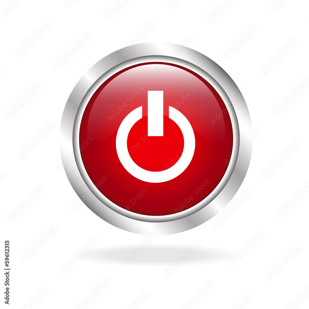 Red glossy power button icon Red glossy power button icon
