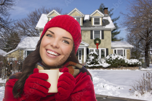Smiling Woman in Winter Clo...