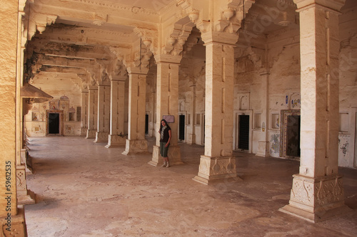 Interior of Bundi Palace, India photo