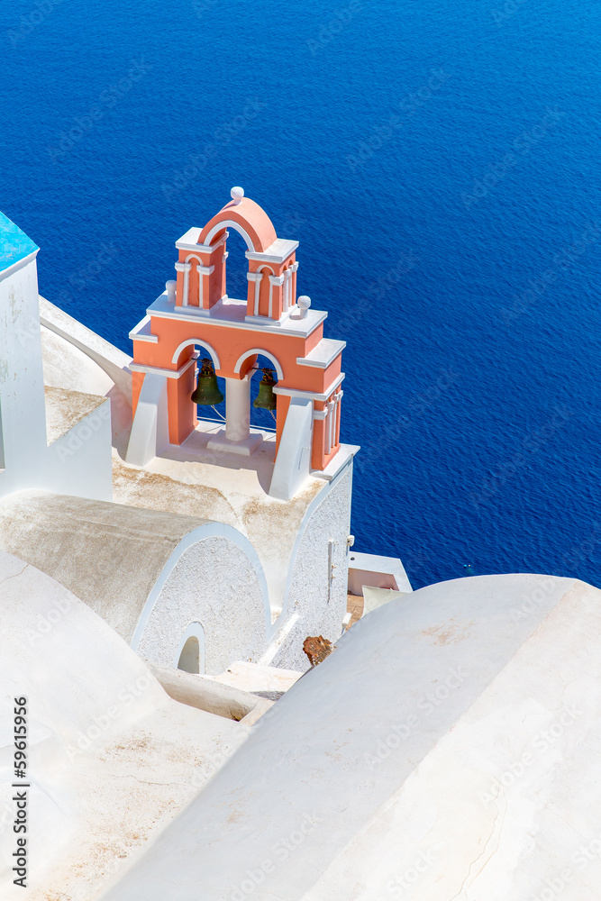 The most famous church on Santorini Island,Crete, Greece