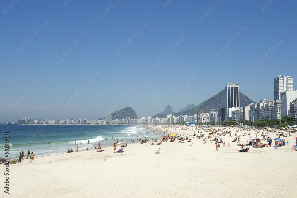 Copacabana Beach Rio de Janeiro Brazil Skyline