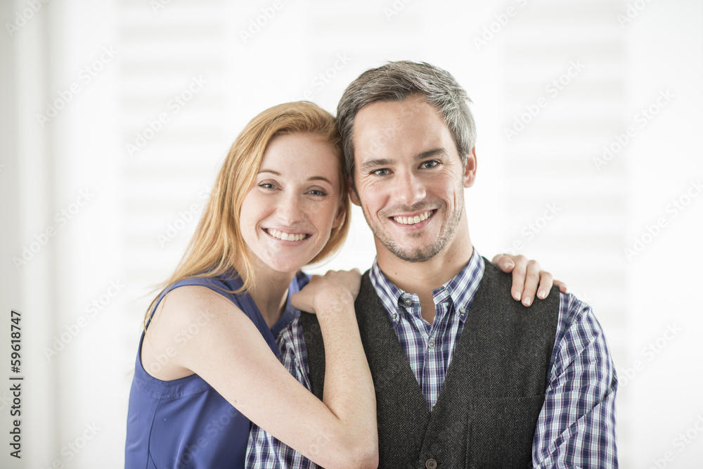 portrait of a beautiful couple looking at camera