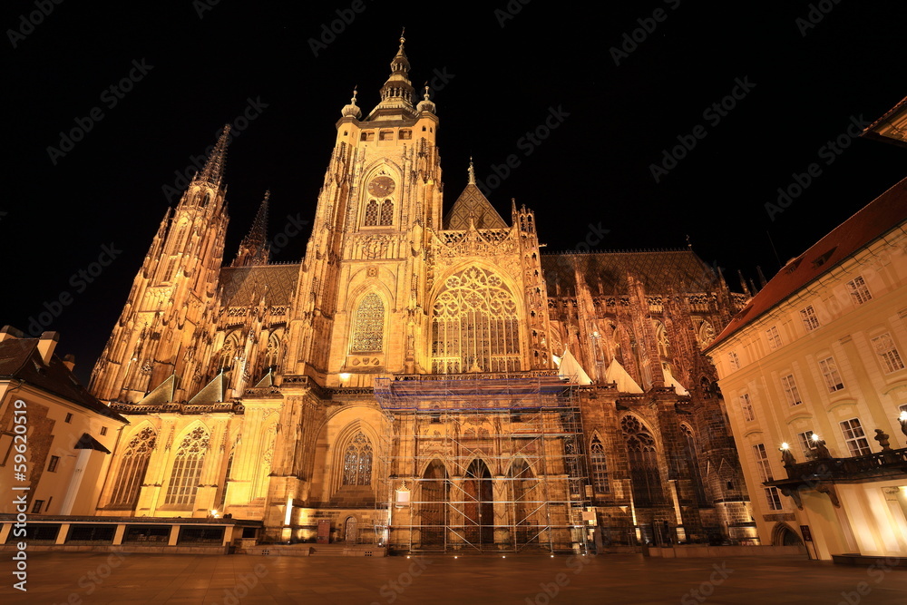 Gothic St. Vitus' Cathedral on Prague Castle, Czech Republic