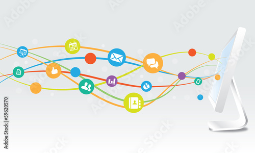 Social media network abstract  blackground
