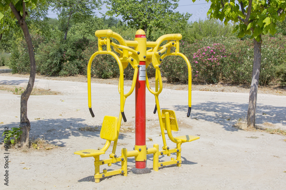 public park with exercise equipment