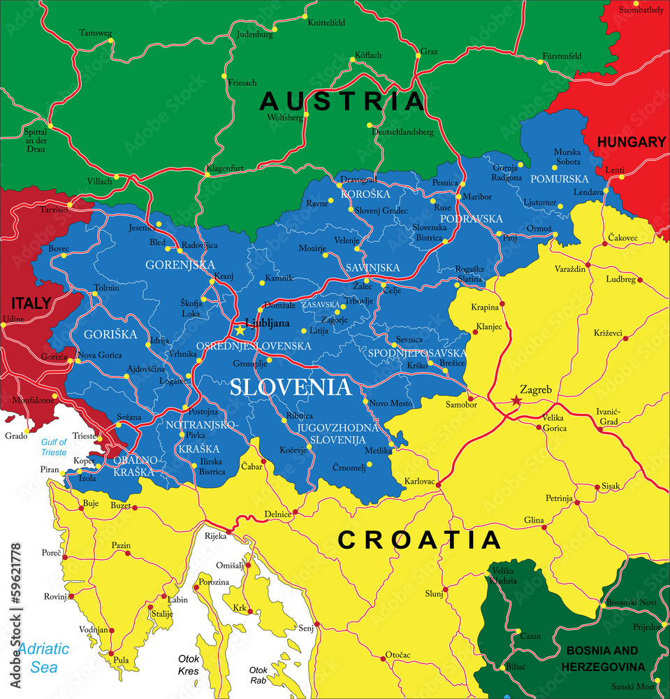 Fototapeta premium Slovenia map