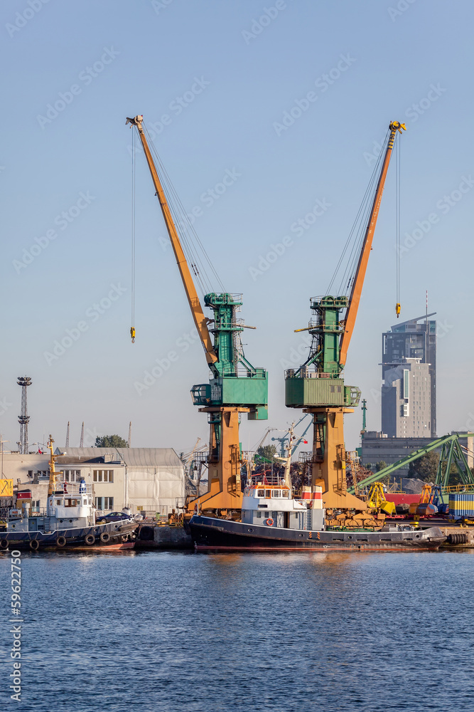 Industrial view - port of Gdynia, Poland