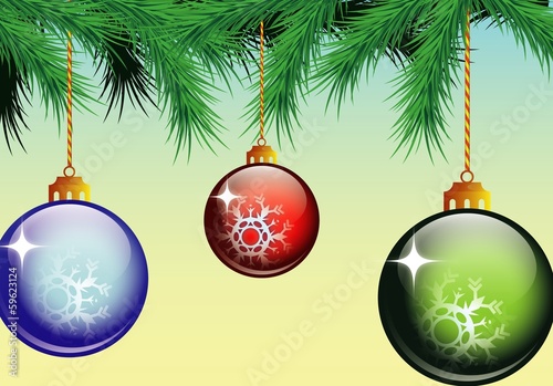 Christmas tree and christmas balls