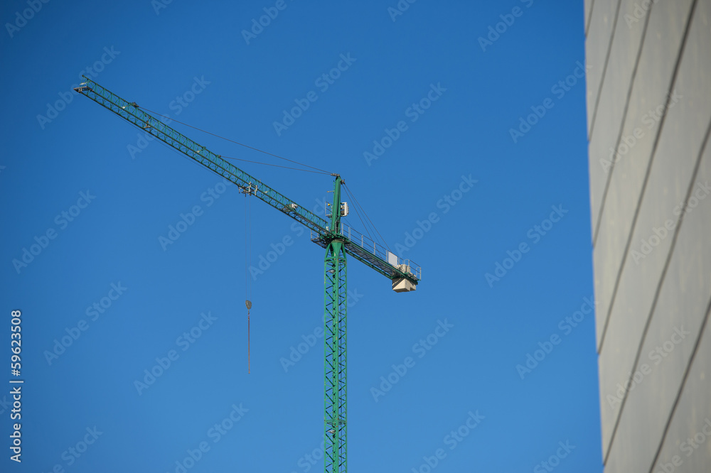 Construction site with crane and building Construction site with crane and building
