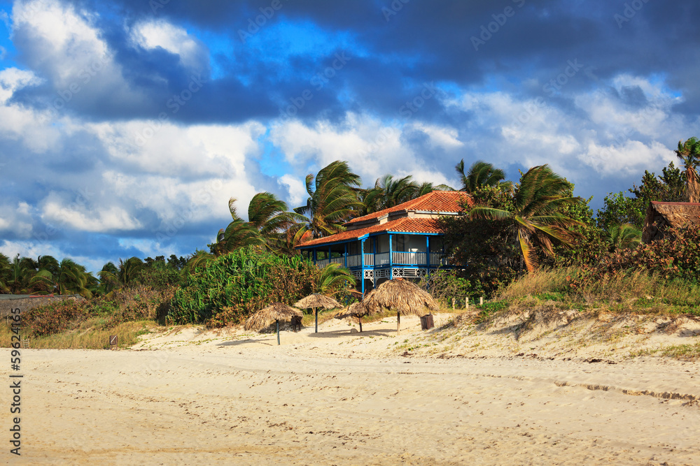 house on the sandy beach