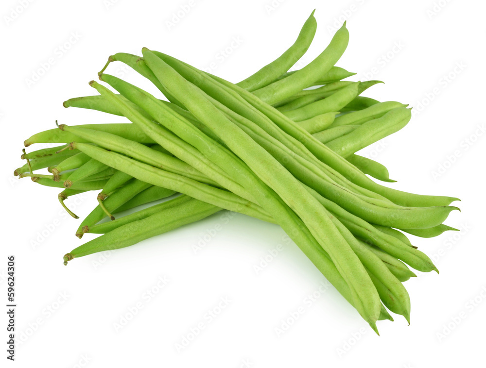 green beans on white background green beans on white background