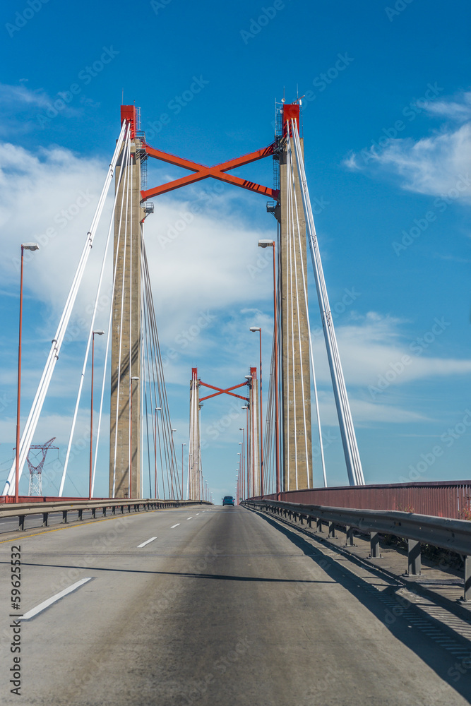 Fototapeta premium Zarate Brazo Largo Bridge, Entre Rios, Argentina
