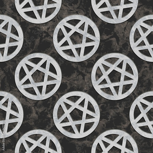 Pentagram. Seamless marble pattern.