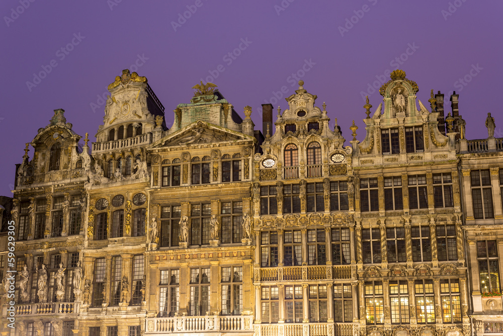 Guildhalls on Grand Place in Brussels, Belgium. Guildhalls on Grand Place in Brussels, Belgium.
