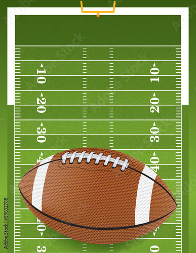 Realistic Football on Textured Football Field