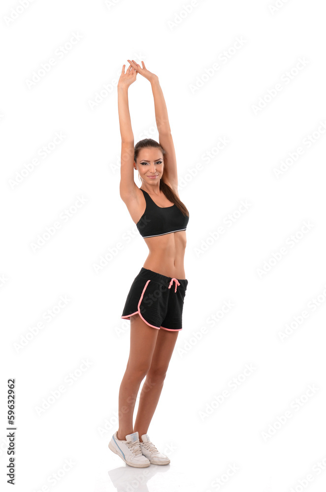 Fitness lady stretching