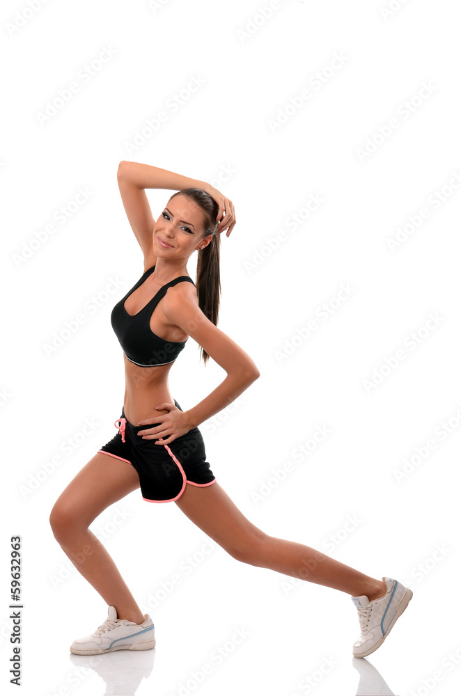 Athletic woman working out