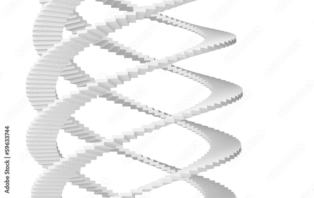 Spiral stairs isolated on white background. 3d illustration