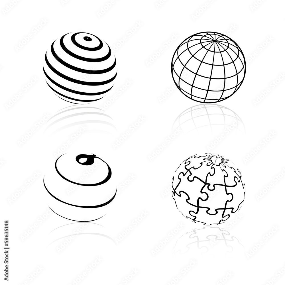 Vector globe symbols - icons of world Vector globe symbols - icons of world