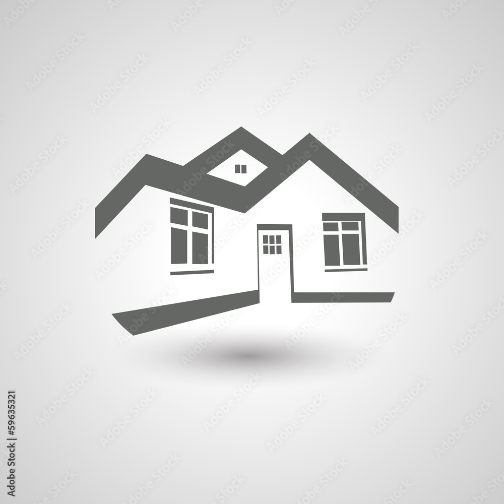 Vector symbol of home, house icon, silhouette, real estate Vector symbol of home, house icon, silhouette, real estate
