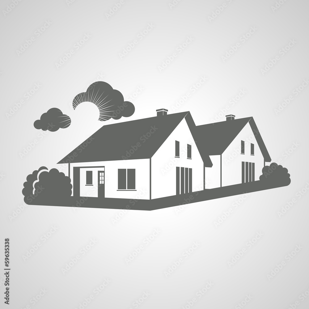 Vector home, group of houses icon, silhouette, real estate Vector home, group of houses icon, silhouette, real estate