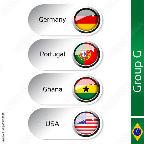 Vector flags, group G - Germany, Portugal, Ghana, USA