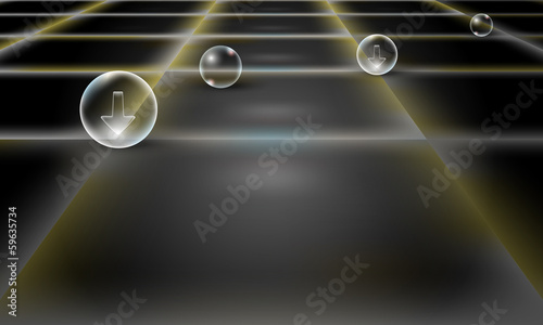 dark abstract background with perspective grid and transparent b