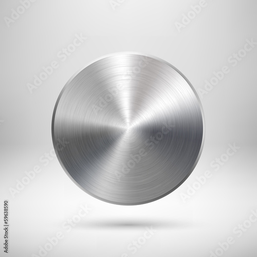 Abstract Circle Button with Metal Texture