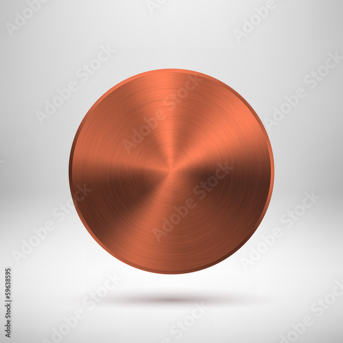 Abstract Circle Button with Bronze Metal Texture
