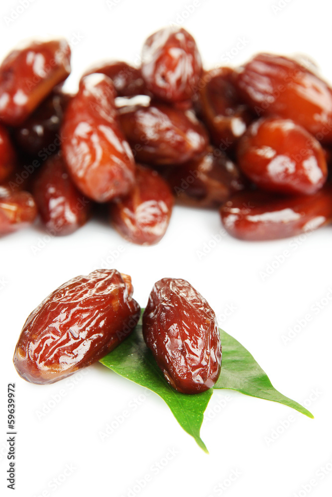 Dried dates isolated on white Dried dates isolated on white
