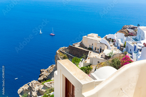 View of Fira town - Santorini island Crete Greece.