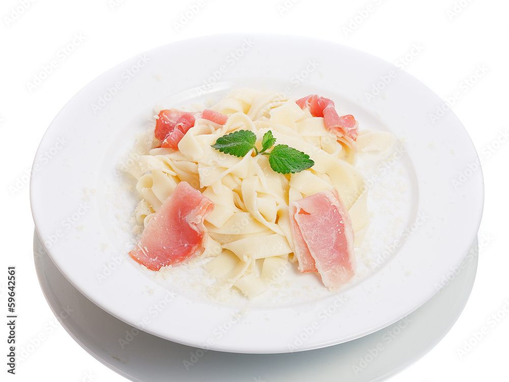 Fettucini with meat and cheese Fettucini with meat and cheese