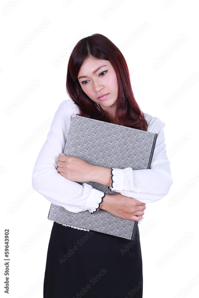 business woman holding stack of folders documents business woman holding stack of folders documents