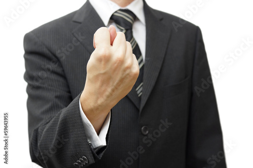 businessman hand showing a fig sign